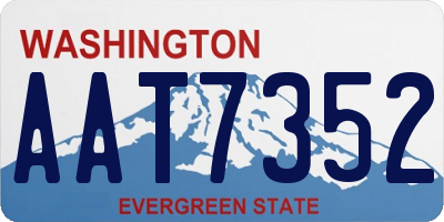 WA license plate AAT7352