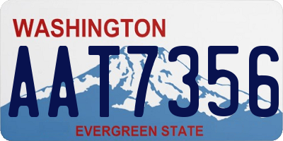 WA license plate AAT7356