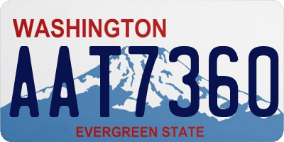 WA license plate AAT7360