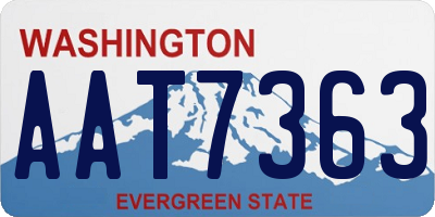 WA license plate AAT7363