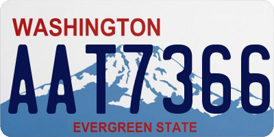 WA license plate AAT7366