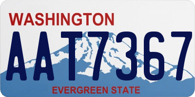 WA license plate AAT7367