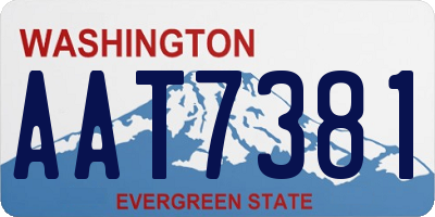 WA license plate AAT7381
