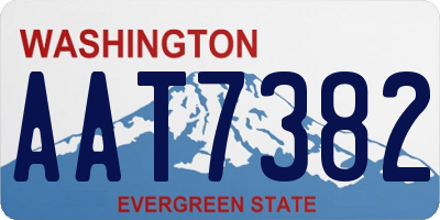 WA license plate AAT7382