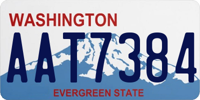 WA license plate AAT7384