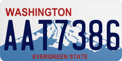 WA license plate AAT7386
