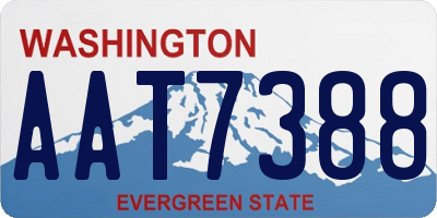 WA license plate AAT7388