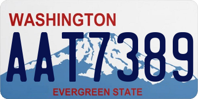 WA license plate AAT7389