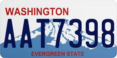 WA license plate AAT7398