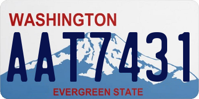 WA license plate AAT7431