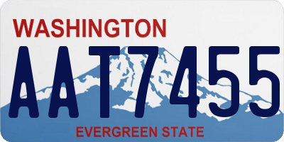 WA license plate AAT7455