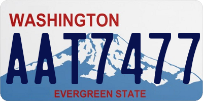 WA license plate AAT7477