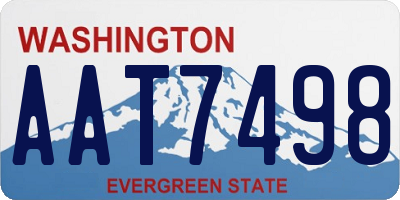 WA license plate AAT7498