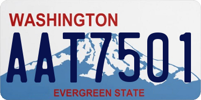 WA license plate AAT7501