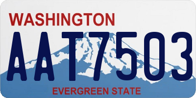 WA license plate AAT7503