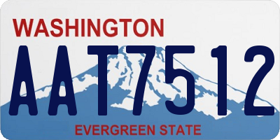 WA license plate AAT7512