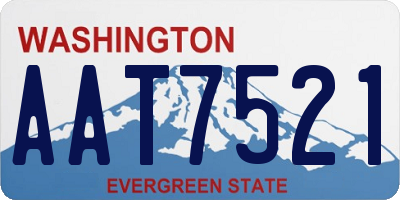 WA license plate AAT7521