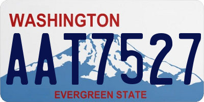 WA license plate AAT7527