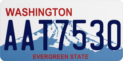 WA license plate AAT7530