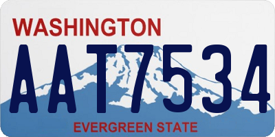 WA license plate AAT7534