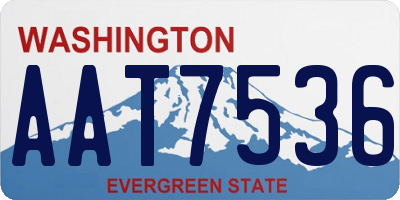 WA license plate AAT7536