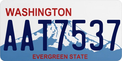 WA license plate AAT7537