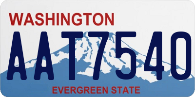 WA license plate AAT7540