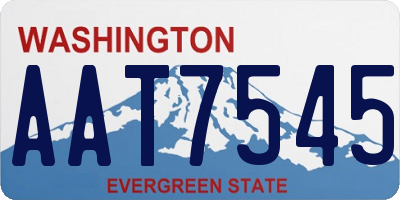 WA license plate AAT7545