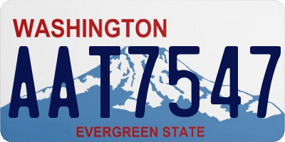 WA license plate AAT7547