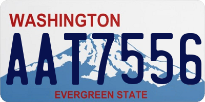 WA license plate AAT7556