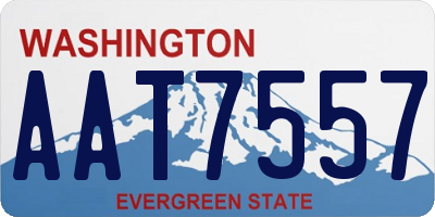 WA license plate AAT7557