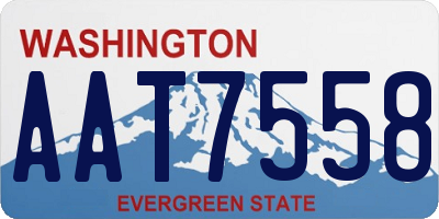 WA license plate AAT7558