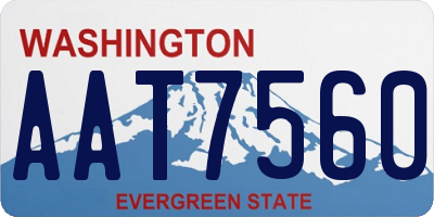 WA license plate AAT7560