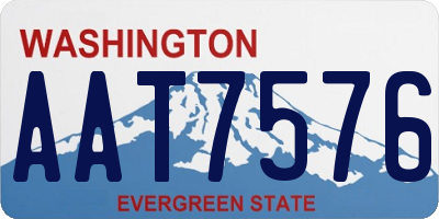 WA license plate AAT7576