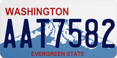 WA license plate AAT7582