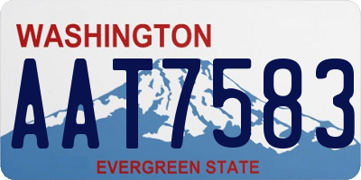 WA license plate AAT7583