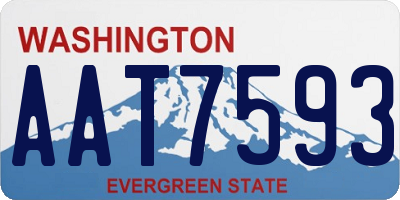WA license plate AAT7593