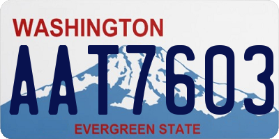 WA license plate AAT7603