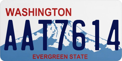 WA license plate AAT7614