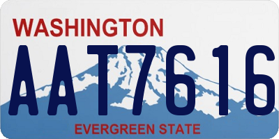 WA license plate AAT7616