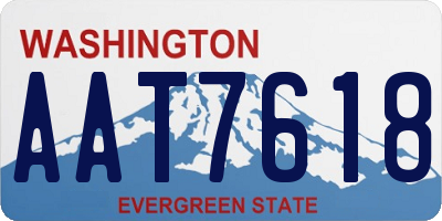 WA license plate AAT7618