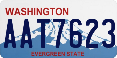 WA license plate AAT7623