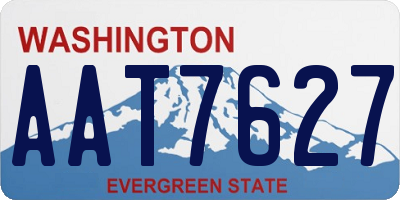 WA license plate AAT7627