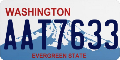 WA license plate AAT7633
