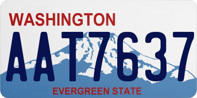 WA license plate AAT7637