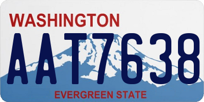 WA license plate AAT7638