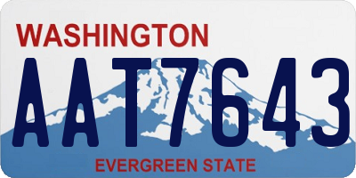 WA license plate AAT7643