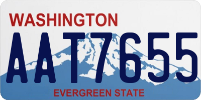 WA license plate AAT7655