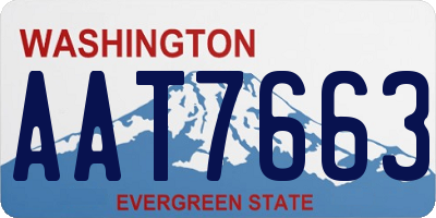 WA license plate AAT7663