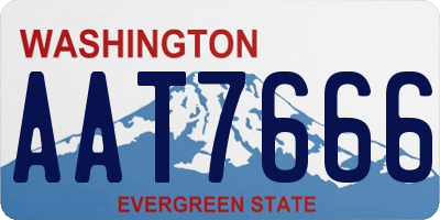 WA license plate AAT7666